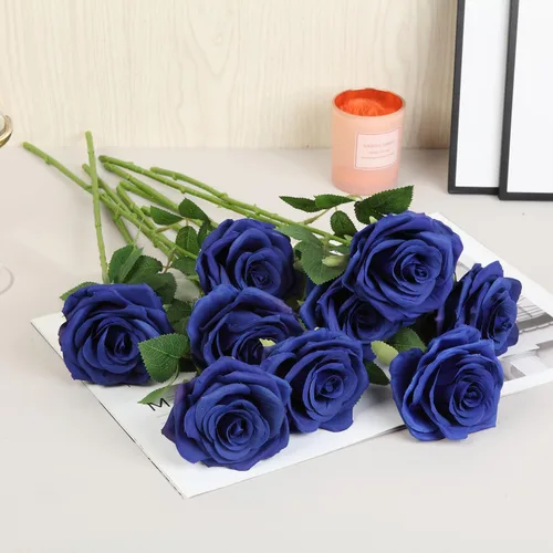 Miniatura 2 de Carlita's Blooms 15 piezas Rosas Falsas Flores Artificiales de Seda Flor Rosa Falsa Tallos Largos Ramo para Arreglo Centro de Mesa de Boda Fiesta