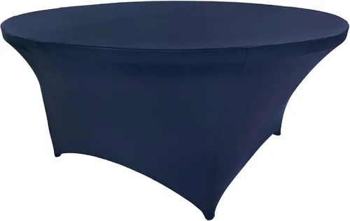 Miniatura 129 de Mantel de cóctel de elastano redondo de 24 pulgadas x 30 pulgadas de alto, color negro
