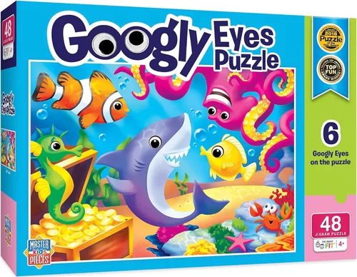 MasterPieces – Rompecabezas de 48 piezas para niños de 4+ años, Lil Shark con ojos saltones, juego educativo y divertido, idea de regalo para niños,