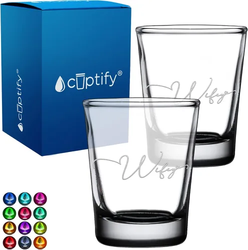 Miniatura 33 de Cuptify Regalos para baby shower, para la nueva mamá, EST 2023, 2 onzas, con fondo negro, juego de 2 vasos grabados para fiesta, regalo