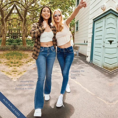 Miniatura 9 de WallFlower Pantalones de mezclilla para mujer Legendary Bootcut Insta Stretch Juniors (estándar y Plus)