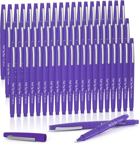 Miniatura 11 de Lelix Bolígrafos de punta de fieltro, paquete negro de 15 unidades, punta media de 0.7mm, marcadores de punta de fieltro para diario, escritura