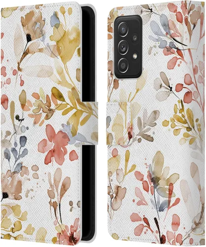 Head Case Designs Officially Licensed Ninola Gold Plants Wild Grasses Leather Wallet Case Compatible with Samsung Galaxy A53 5G (2022)