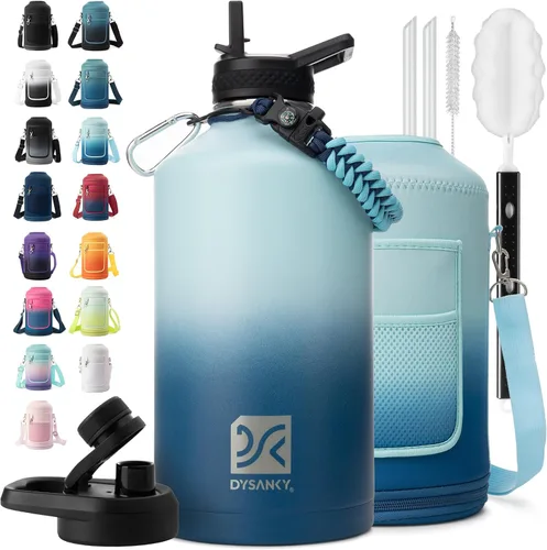 Miniatura 53 de DYSANKY Botella de agua aislada de 32 onzas, metal al vacío de acero inoxidable grueso, jarra de agua deportiva portátil para gimnasio y senderismo