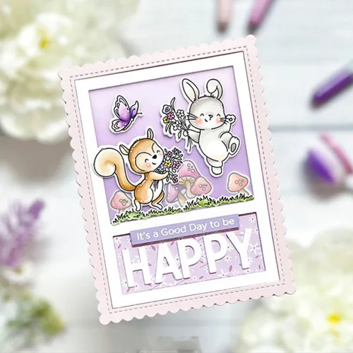 Miniatura 5 de LOVELY DAY - Juego de sellos y troqueles para hacer tarjetas, sellos transparentes y troqueles de corte de metal para álbumes de recortes
