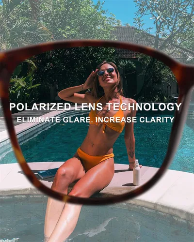 Miniatura 19 de FIMILU Paquete de 2 lentes de sol polarizados para mujer, lentes de protección UV400, montura grande, lentes de moda, elegantes