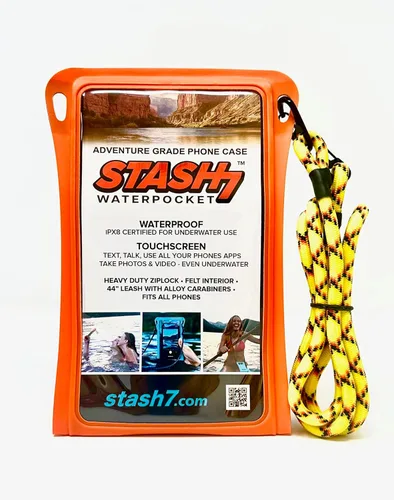Miniatura 2 de Stash7 Funda impermeable para teléfono con cordón largo IPX8 Adventure Grade Funda seca para teléfono celular, compatible con iPhone 15 Pro Max