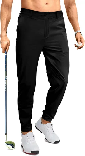 JMIERR Pantalones de golf para hombre Pantalones deportivos elásticos casuales ajustados para senderismo, viajes, trabajo, pantalones de vestir