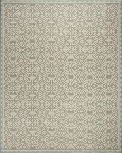 Miniatura 30 de SAFAVIEH Alfombra lavable para exteriores Linden Collection - 4 x 6 pies, aguamarina y crema, no desprende pelusa y fácil de limpiar, ideal