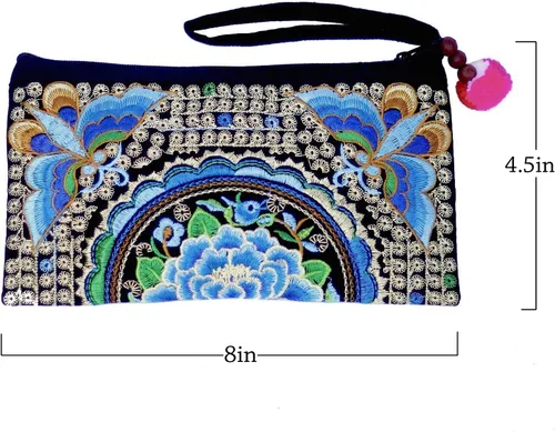 Miniatura 6 de Sabai Jai - Bolso de pulsera para teléfono inteligente - Carteras de embrague bordadas a mano Boho