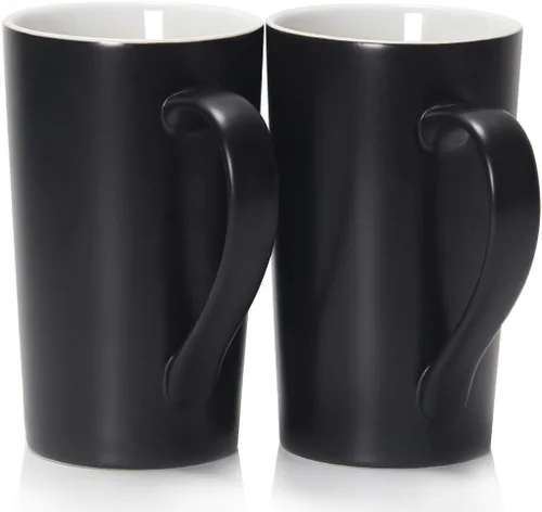 Miniatura 5 de Taza de Café de 20 Onzas Extra Grande, M007, Taza Alta Grande de Cerámica Lisa para Café con Leche, Capuchino y Té con Asa para Papá, Hombres