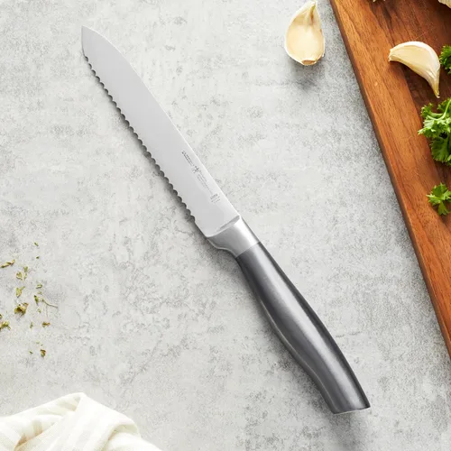 Miniatura 2 de HENCKELS Cuchillo de tomate afilado de grafito de 5 pulgadas, diseño alemán informado por más de 100 años de maestría, cuchillo dentado, cuchillo