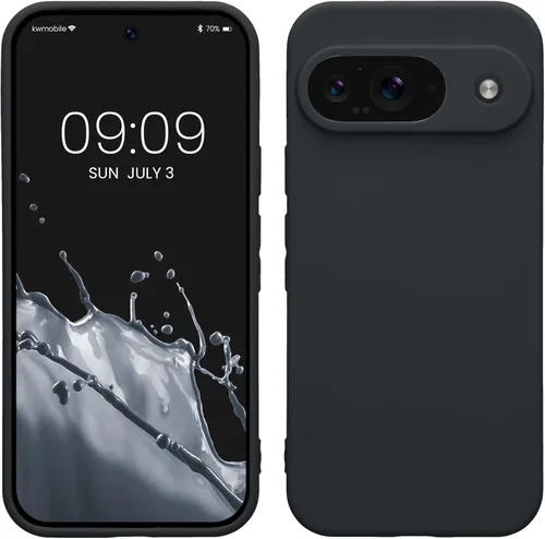 Miniatura 96 de kwmobile Funda compatible con Google Pixel 9 Pro - Funda protectora delgada de TPU para teléfono - Acabado mate suave - Negro mate