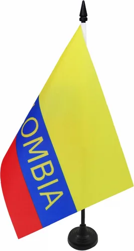Miniatura 101 de Bandera de mesa de Anguila de 4 x 6 pulgadas, bandera de escritorio británica de Anguila, 5.9 x 3.9 in, palo y base de plástico negro AZ FLAG