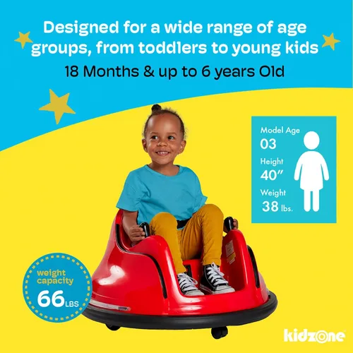 Miniatura 5 de Kidzone 360 Spin Race auto chocador recargable con control remoto, para montar, fácil y divertido, con certificación ASTM Azul