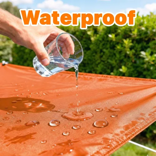 Miniatura 4 de ColourTree 11' x 15' Tamaño Personalizado Naranja TADS9.5 Toldo Cuadrado Impermeable para Sombra UPF50 Toldo de Carpa, 95% de Bloqueo de UV