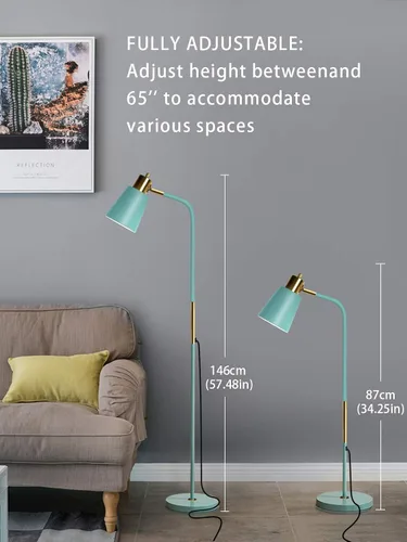 Miniatura 5 de LALISU Lámpara de pie, lámparas de pie industriales para salas de estar rústicas de casa de campo, lámpara de lectura de pie ajustable, lámpara