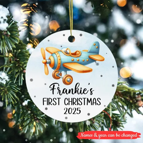 Miniatura 2 de Adorno de Navidad para bebé de avión, adorno personalizado para bebé niña niño Navidad 2026, regalo para papá recién nacido, mamá recién nacida