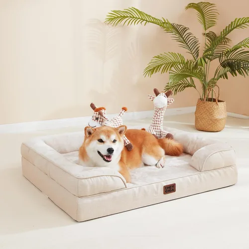 Miniatura 240 de EHEYCIGA – Cama ortopédica impermeable para perros pequeños, de espuma viscoelástica tipo caja de huevos, con bordes elevados y base antideslizante