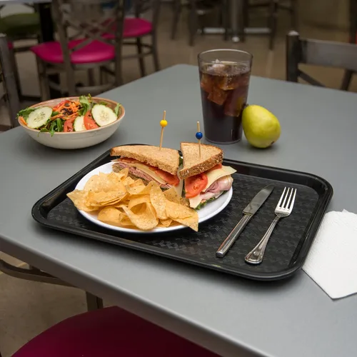 Miniatura 6 de Carlisle FoodService Products CFS CT121603 Cafe Bandeja de plástico estándar para cafetería/comida rápida, certificado NSF, libre de BPA, 16 Negro
