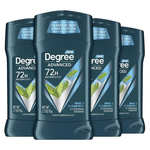 Degree Men Desodorante antitranspirante avanzado de 72 horas, protección contra el sudor y el olor, desodorante salvia y niebla oceánica para
