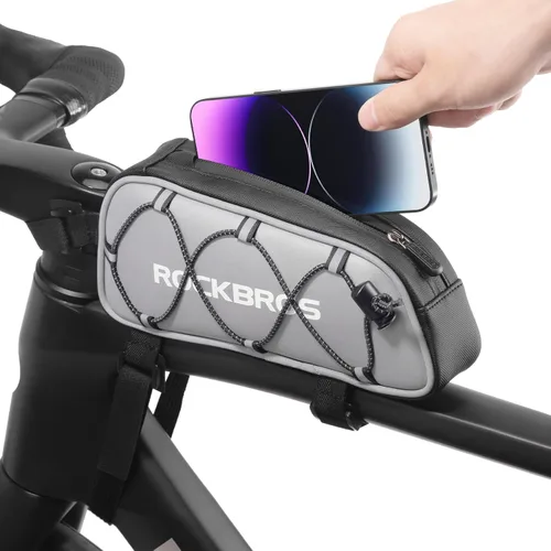 Miniatura 9 de ROCKBROS Bolsa de Tubo Superior para Bicicleta Bolsa de Marco Frontal para Bicicleta Accesorios para Bicicleta Compatible con iPhone 14/13/12 Pro