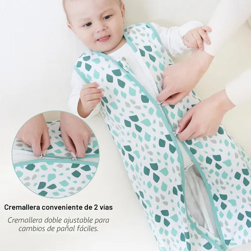 Miniatura 5 de Cute Castle Saco de dormir para bebé de 0 a 6 meses, ligero, 100% algodón, cremallera de 2 vías, TOG 0.5, manta de vestir para bebés, ropa de dormir