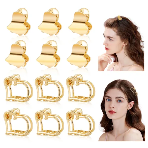 Miniatura 13 de CWJCYTNSN 16 unidades de pequeñas pinzas para el cabello para mujeres y niñas, mini pinzas de flores de cristal, pinzas de metal lindas de 0.8