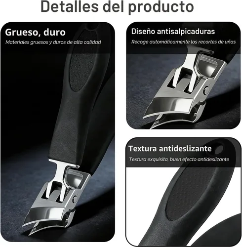 Miniatura 2 de Cortaúñas inclinadas antisalpicaduras con apertura ancha de mandíbula, nuevo cortaúñas curvas para uñas gruesas de los pies, cortaúñas inclinadas