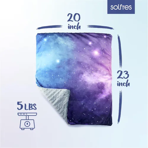 Miniatura 6 de Solfres - Manta de regazo con peso de 5 libras, tamaño pequeño, para niños y adolescentes, 20 x 23 pulgadas - Manta para dormir con terapia