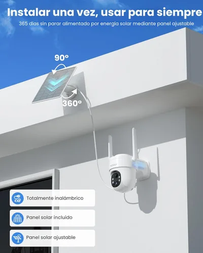 Miniatura 2 de VIZIUUY - Cámaras de seguridad solar inalámbricas para exteriores, 2 paquetes de cámaras de seguridad de 3MP inalámbricas para exteriores, cámara