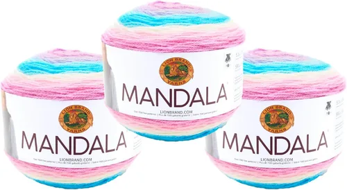 Miniatura 57 de Lion Brand Yarn Mandala - Hilo multicolor para ganchillo,tejido y manualidades, color Liger, 1770 pies, paquete de 1 unidad