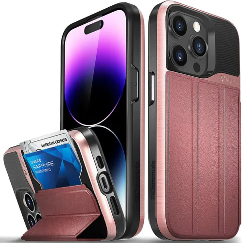 Miniatura 30 de VENA vCommute Funda tipo cartera compatible con Apple iPhone 14 (15.5 cm), funda de cuero con tapa plegable, tarjetero con función de soporte