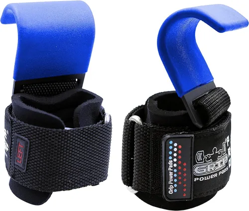 Miniatura 9 de Ganchos de acero para levantamiento de pesas de alta resistencia, juego de 2 guantes de entrenamiento acolchados de alta calidad
