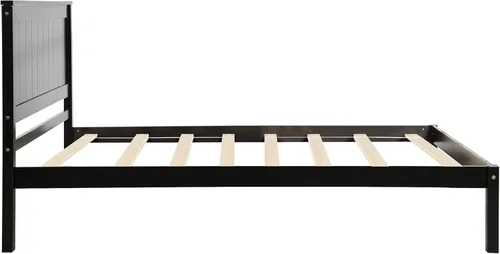 Miniatura 6 de Merax Cama de plataforma de tamaño individual con cabecero, marco de cama de madera con soporte de listones, no necesita somier, cama de plataforma