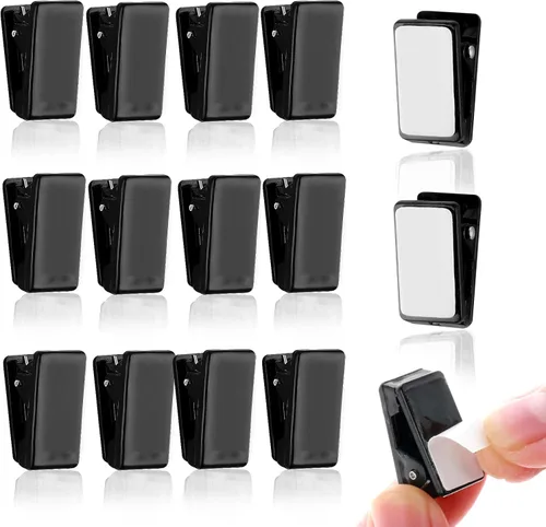 Grevosea 15 clips de pared autoadhesivos para colgar rectangulares, clips de resorte para fotos en casa, oficina, póster, fotos, papel, bandera