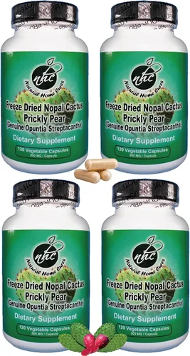 Miniatura 12 de Cápsulas de cactus nopal liofilizado premium, cultivadas en montaña en México, suplemento en polvo de cactus entero, sin rellenos, 500 mg, 120