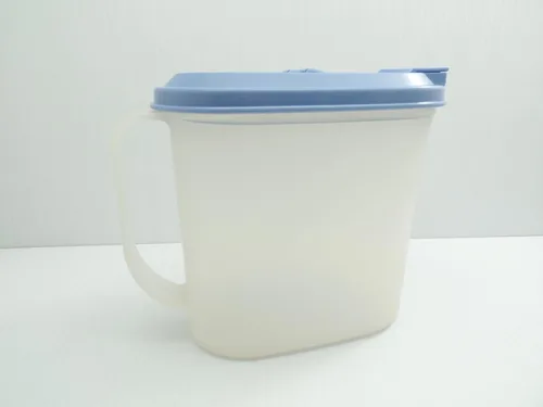 Miniatura 3 de Tupperware Vintage Slim Line - Jarra transparente para refrigerador de 1 cuarto de galón con tapa azul