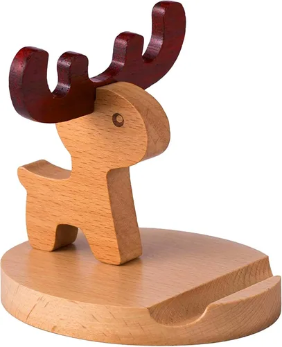 Soporte de madera para teléfono celular, tableta, soporte de muelle, organizador de montaje en cuna, estación de carga, mesita de noche, escritorio,