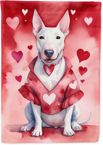 Miniatura 90 de Caroline's Treasures DAC5292CHF - Bandera de Border Collie My Valentine House para porche, grande, con manga para porche, para colgar en la pared