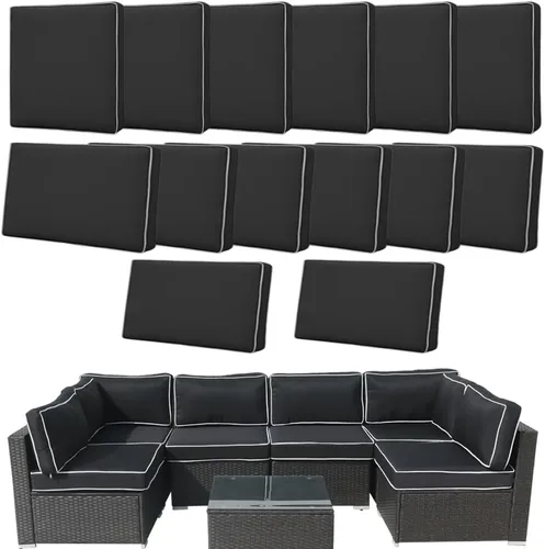 Miniatura 24 de 14 Fundas de Cojines para Exteriores de Repuesto Lavables Impermeables Resistentes a UV con Cremallera para Sofá de 6 Plazas Fundas Deslizantes