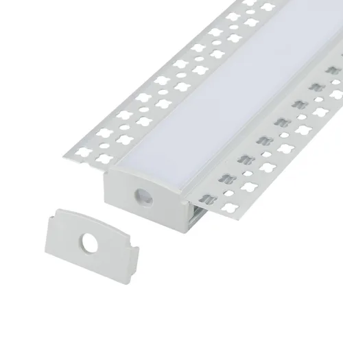 Miniatura 10 de StarlandLed Canal de aluminio LED de yeso, paquete de 6 unidades de 3.3 pies con brida para tira LED, perfil de aluminio para paneles de yeso