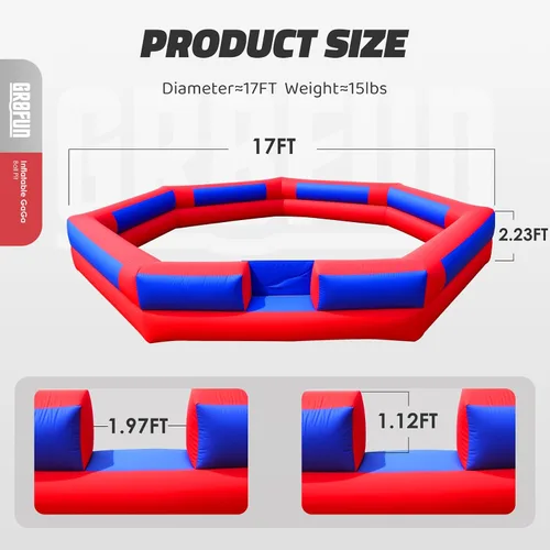 Miniatura 5 de Piscina inflable de pelotas Gaga de 17 pies con soplador integrado, piscina de pelotas Gaga grande y portátil para actividades en interiores