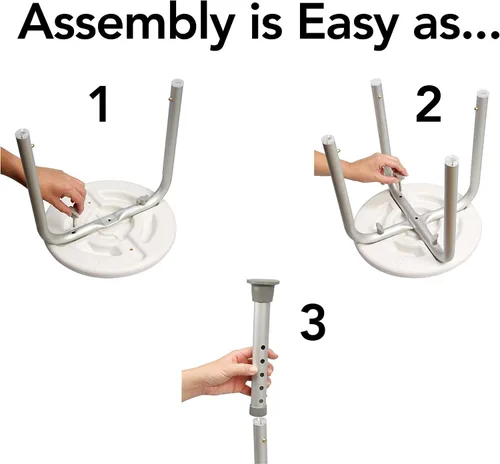Miniatura 2 de Carex Taburete de ducha compacto, taburete de baño de altura ajustable y asiento de ducha, asiento de baño de aluminio que soporta 250 libras