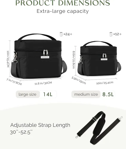 Miniatura 4 de HOMESPON Lonchera para Mujeres y Hombres - Bolsa de almuerzo aislada impermeable, ligera, bolsa enfriadora para el trabajo, picnic, viaje