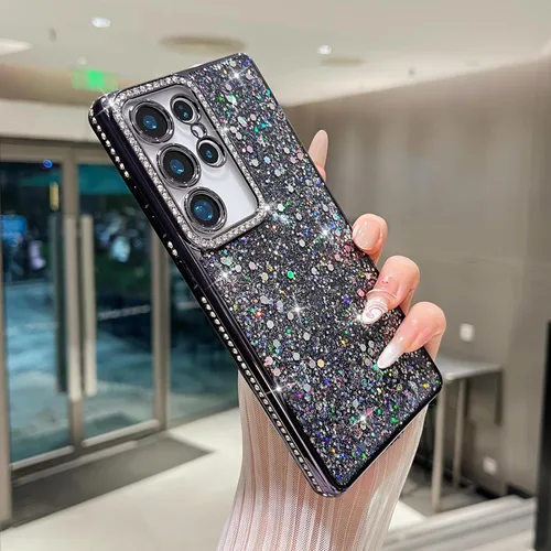 Miniatura 7 de FABSPARK Funda para Samsung Galaxy S22, Cristal Brillante Diamante Pedrería Lentejuela Brilloso Reluciente Espumoso Brillante Lujoso Galvanizado