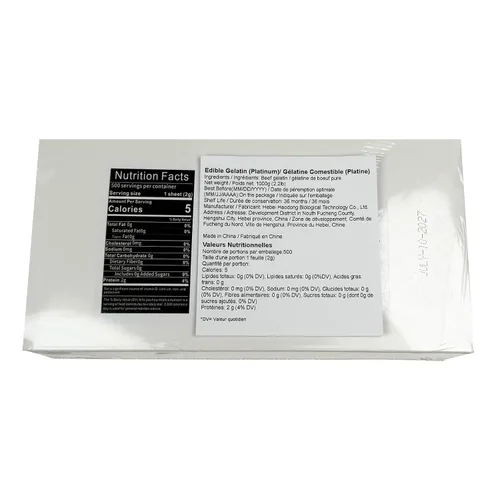 Miniatura 2 de Haodong Hojas de gelatina de hoja de platino de ternera, 450-500 hojas, 2.2 libras, 240 hojas de gelatina para mousse espejo glaseado crema pastel