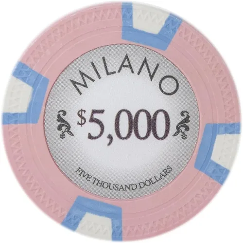 Miniatura 5 de Claysmith Gaming Milano Casino - Fichas de póquer de arcilla de grado 0.35 oz, paquete de 50 Azul ($50 Light Blue)