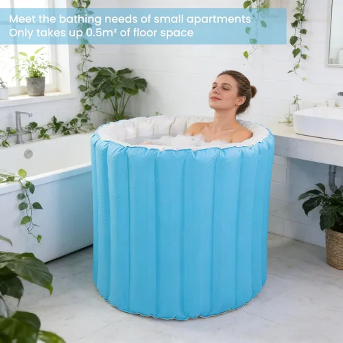 Miniatura 4 de AUNMAS Portable Bath Tub for Adults, Inflatable Bathtub with Air Pump Blow Up Cold Plunge Tub for Ice Bathing Outdoor