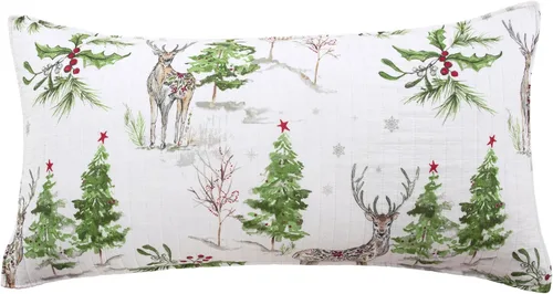 Miniatura 10 de Levtex Home - Juego de edredón con campanillas de trineo - Edredón individual 68x88 + una funda de almohada estándar 20x26 - Árbol de Navidad y reno